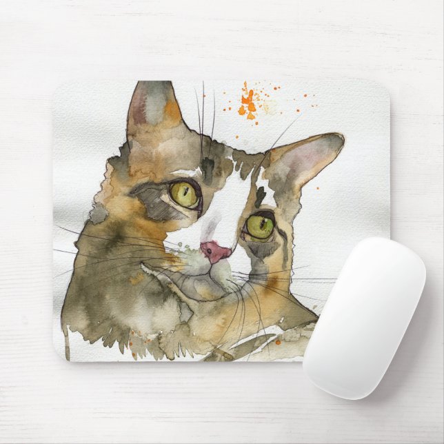 Mousepad Gato Aquarela (Com mouse)