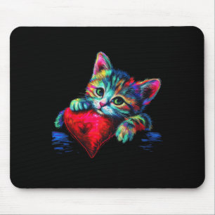 Mousepad Gato-Arco-Íris, Gato-Gato-Gato, Abraçando Gatinho