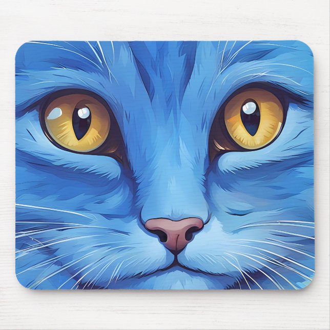 Mousepad Gato Azul Grande (Frente)