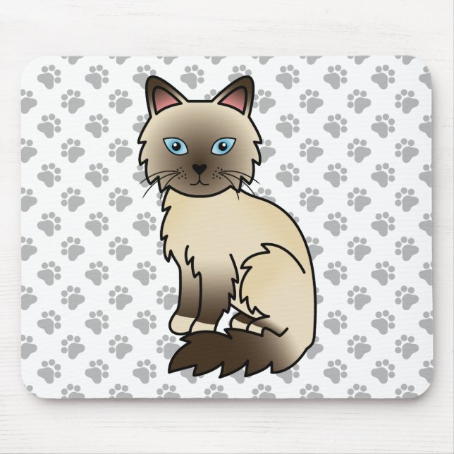 Mousepad Gato Birman / Ragdoll Chocolate Point Fofinho & Pa (Frente)
