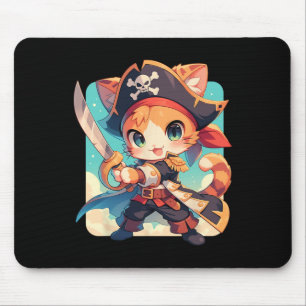 Mousepad Gato Bonito Como Anime Kawaii Pirata