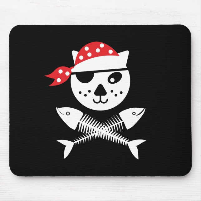 Mousepad Gato Bonito E Engraçado De Crianças Piratas (Frente)