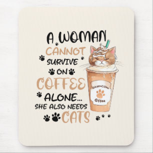 Mousepad Gato bonito e uma taça de café