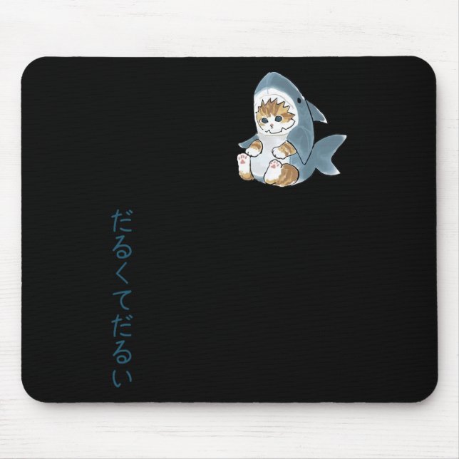 Mousepad Gato Bonito Em Um Costume De Tubarão (Frente)