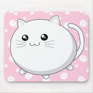 Mousepad Gato branco bonito do gatinho de Kawaii