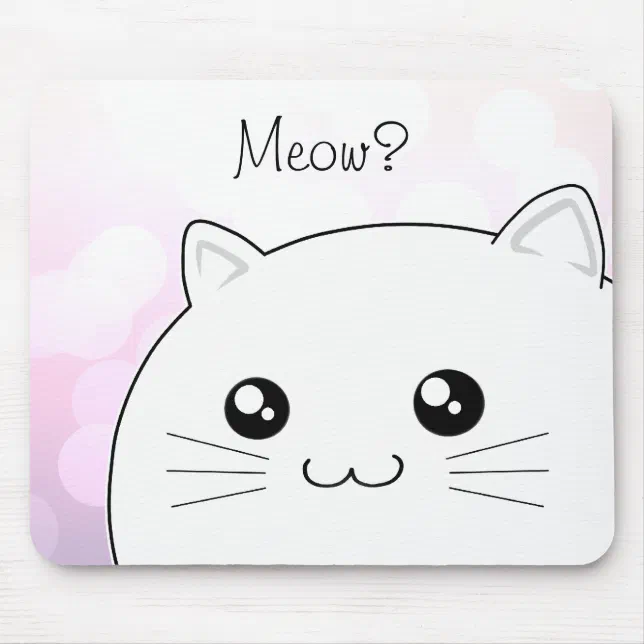 Mouse pad para jogos, gatinho fofo gato branco vermelho, mouse pad