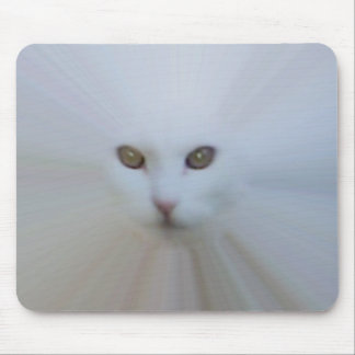 Mousepad gato branco etéreo