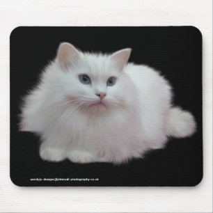 Mousepad Gato branco macio