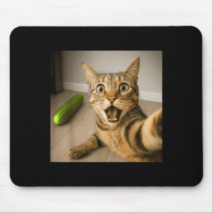 Mousepad Gato Chocado Engraçado Selfie Com Design de Memóri