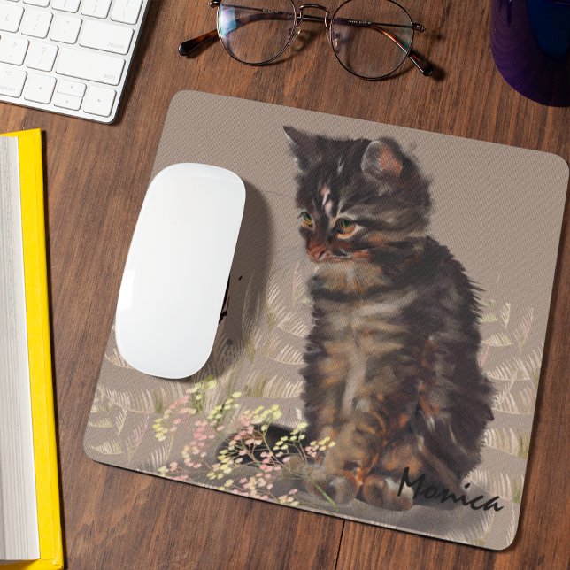 Mousepad Gato Cinto (mouse pad with cat and butterfly.)