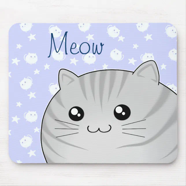 Mousepad Gatinhos fofos gatos cinza fundo preto com apoio