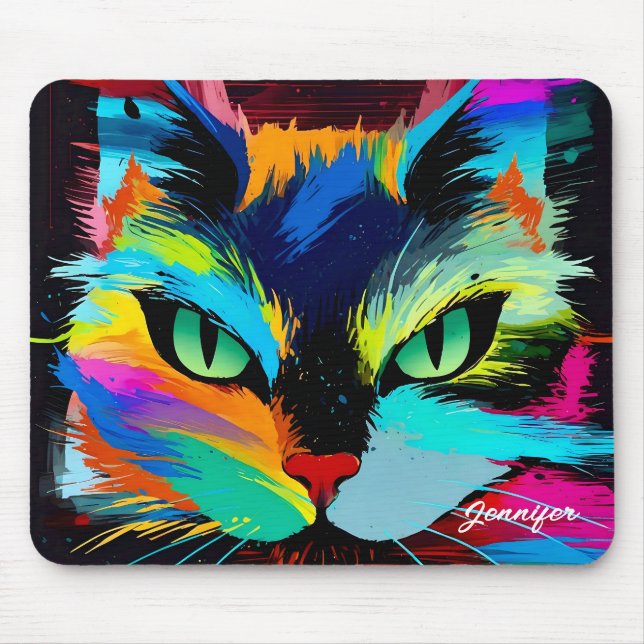 Mousepad Gato colorido (Frente)