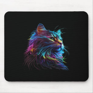 Mousepad Gato Colorido Bonito Para Gatinhos Amantes De Arte