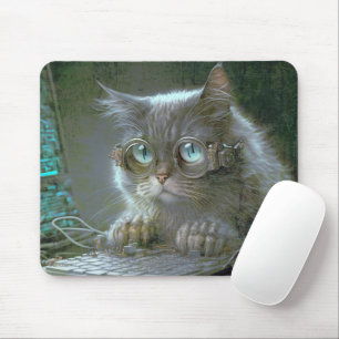 Mousepad Gato com óculos.