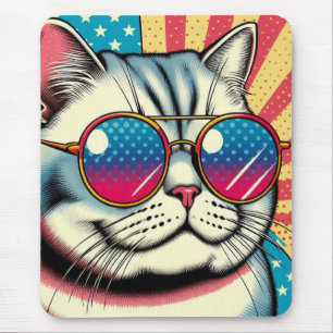 Mousepad Gato com óculos