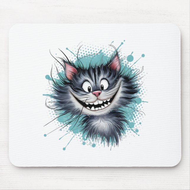 Mousepad Gato com sorriso. (Frente)