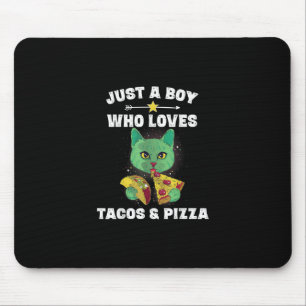 Mousepad Gato Comendo Pizza E Taco No Espaço Dizendo Engra