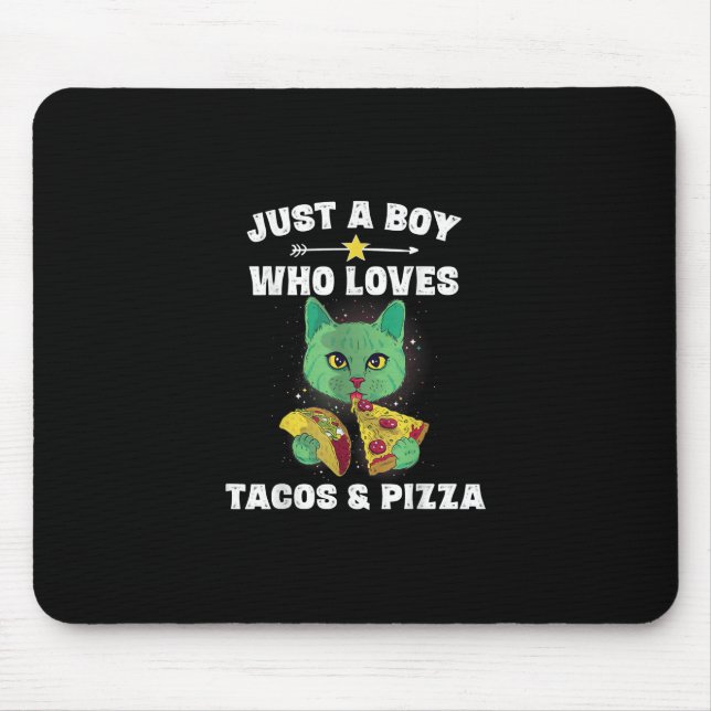 Mousepad Gato Comendo Pizza E Taco No Espaço Dizendo Engraç (Frente)