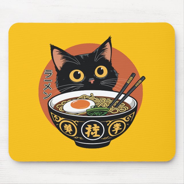 Mousepad Gato comendo ramen  (Frente)