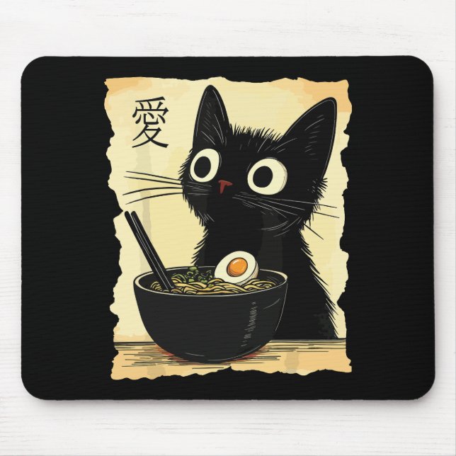Mousepad Gato comendo ramen  (Frente)