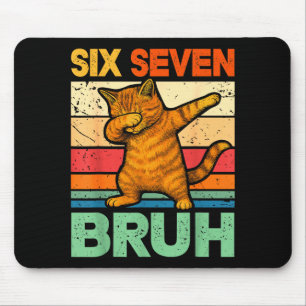 Mousepad Gato Dabbing Bruh 67 Meme 6 7 Seis Sete