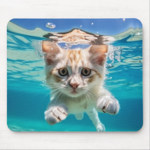 Mousepad Gato De Animais De Companhia Brincando Água Lá For