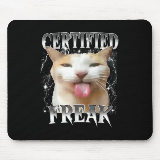 Mousepad Gato de Bobo Engraçado, Engraçado, Comido, Engraça (Frente)