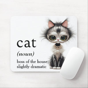 Mousepad Gato De Cartoon Com Colar De Pérolas
