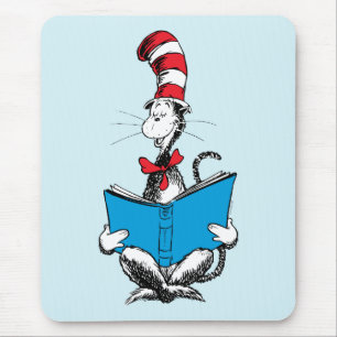 Mousepad Gato de Chapéu Lendo
