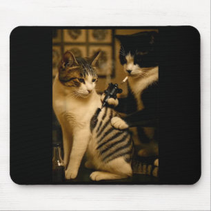 Mousepad Gato de cigarro vintage fumando tatuagem artista t