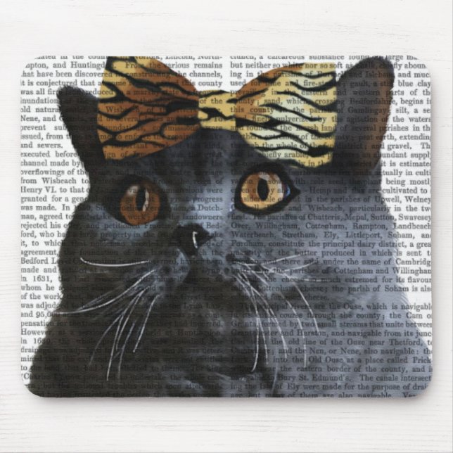 Mousepad Gato de cinza com Arco-leopardo (Frente)