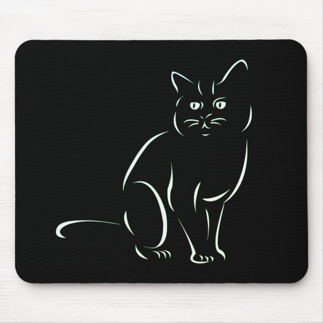 Mousepad Gato de Gatinho Branco (Frente)