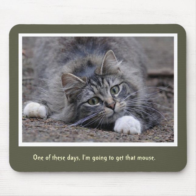 Mousepad Gato de gato malhado engraçado que vai obter esse (Frente)