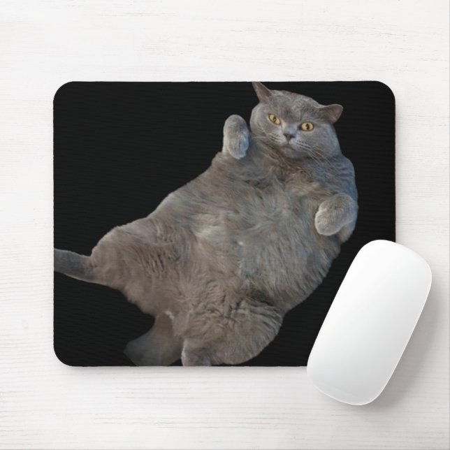 Mousepad Gato de Gordura Curta Britânica, Deitado nas costa (Com mouse)
