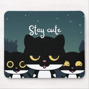 Mousepad Gato de Ilustração Preta