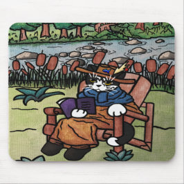 Mousepad Gato de Jardim de Leitura Exterior