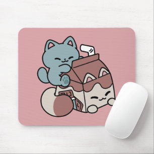Mousepad Gato de Leite Chocolate Kawaii – Bebida Aconchegan