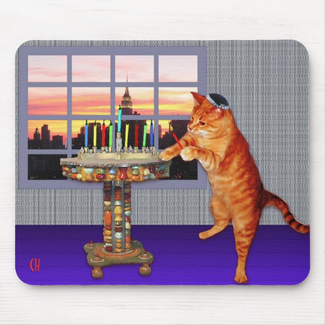 Mousepad Gato de Menorah (Frente)