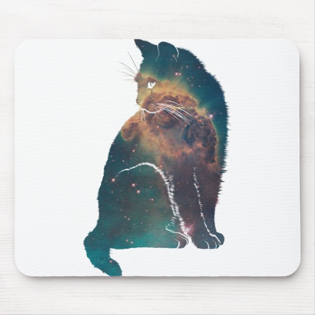 Mousepad Gato de Nebula do Espaço (Frente)