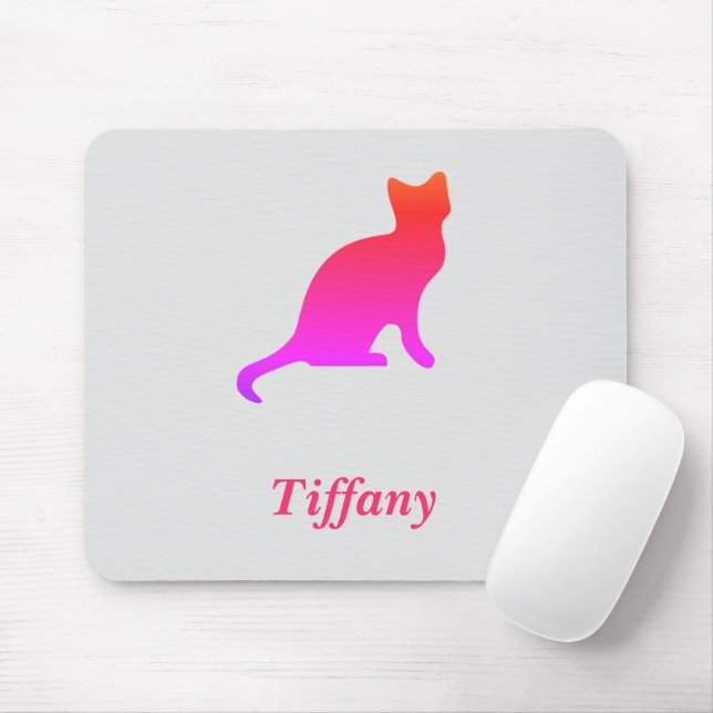 Mousepad Gato de ombre fofo personalizado (Com mouse)