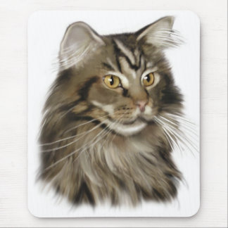 Mousepad Gato de racum preto de Maine do gato malhado