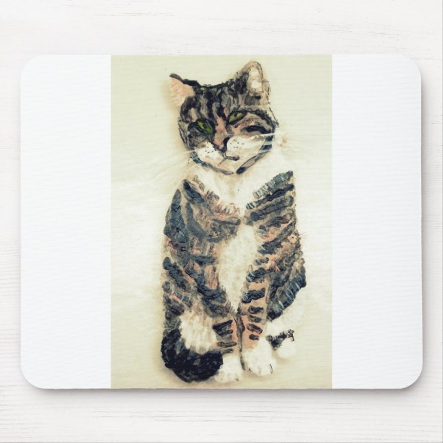 Mousepad Gato de Retrato de Pet de Gatinho Cinto (Frente)