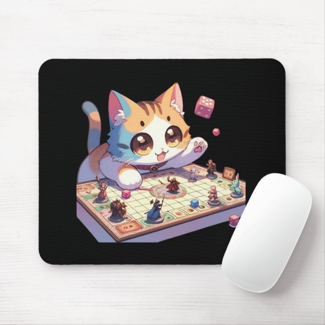 Mousepad Gato de Tabletop de Dice de Gato (Com mouse)