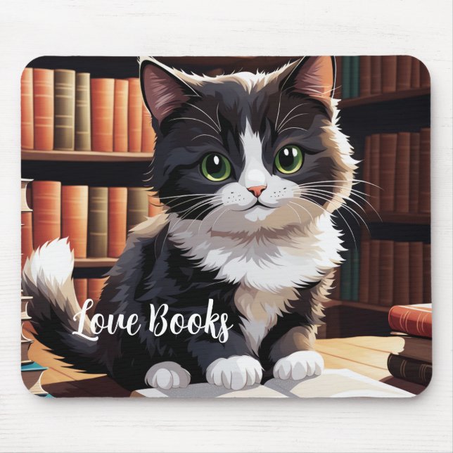 Mousepad Gato de Tempo de Leitura (Frente)