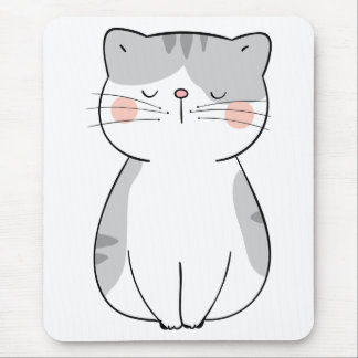 Mousepad Gato de Tigre-branco de Cinza de Gato-de-Cartucho
