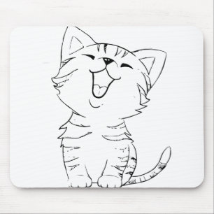 Mousepad Gato Desenho Desenho Artes Gráficas Cozinha Silhue