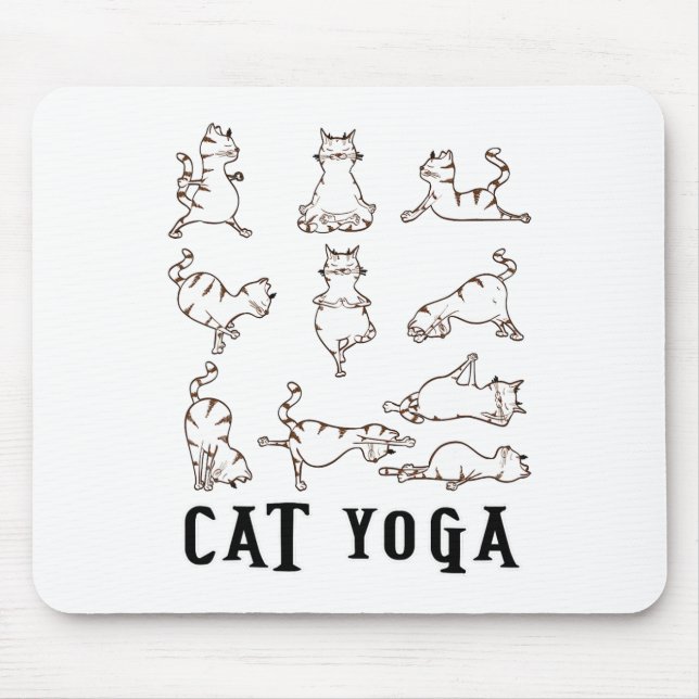 Mousepad Gato Divertido Yoga Gift Shirt (Frente)