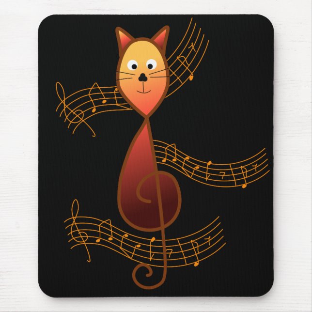 Mousepad Gato do Clef de triplo (Frente)