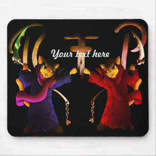 Mousepad Gato do gato do vermelho carmesim e do Ceifador