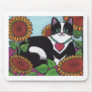 Mousepad Gato do girassol